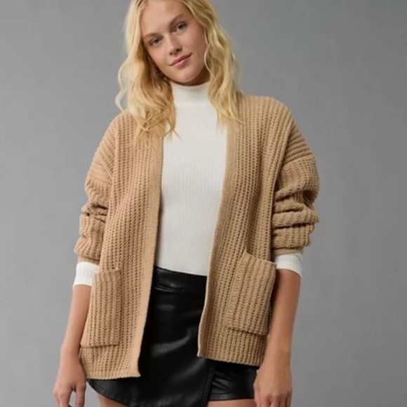 American Eagle Outfitters Sweaters - American Eagle Open Chenille Cardigan Sweater, Tan, NWT, size S
